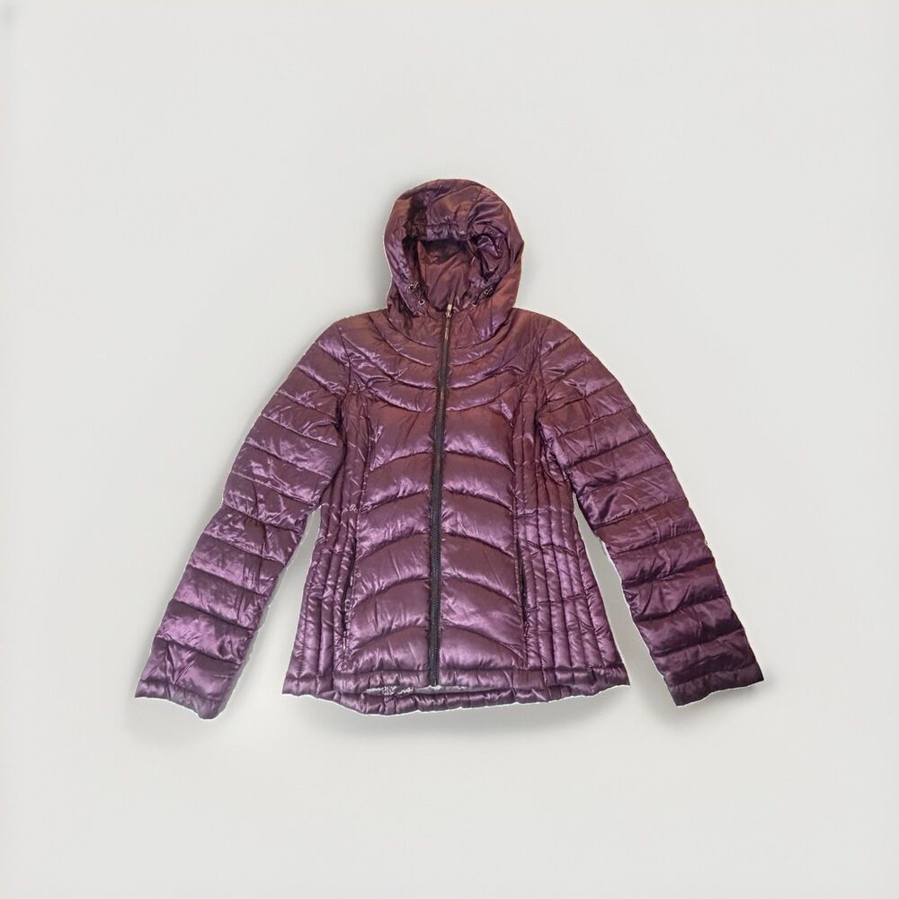 Andrew Marc Packable Premium Down Puffer Hooded Jacket Purple Women’s Small S